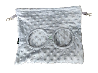 Große Heubox aus grauem Fleece-Minky