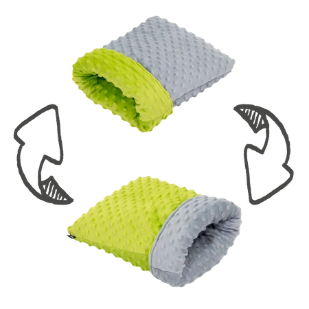 Nerz-Fleece-Schlafsack für Kleintiere - lime und grau