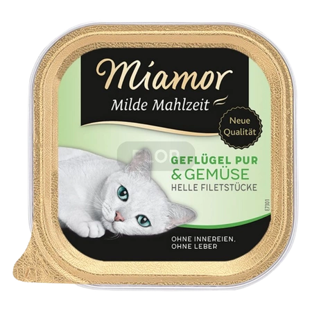 Miamor Milde Mahlzeit Huhn mit Gemüse Katzenfutter - geeignet für Weißbauchigel 100g