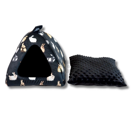 Luxuriöse Schwarze Iglo-Hütte für Kleintiere