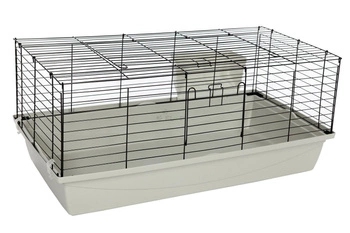 Meerschweinchenkäfig 100cm x 55cm x 44cm grau mit schwarzen Gittern