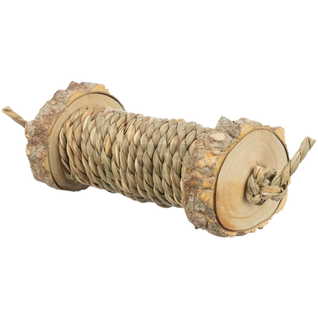 Spielrolle aus Seegras und Holz für Kleintiere