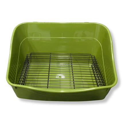 Rechteckige Tiertoilette mit Stahlgitter - blau