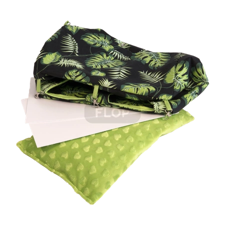 Doppelhaus mit gepolstertem Boden und wasserdichtem Kissen - schwarz in Blättern