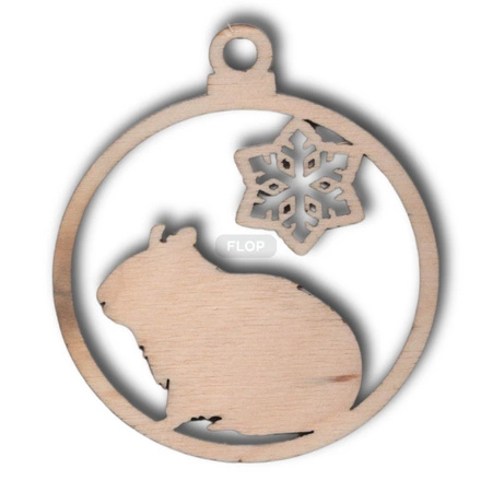 Weihnachtsanhänger mit Meerschweinchen – Kollektion 2025, aus Holzsperrholz