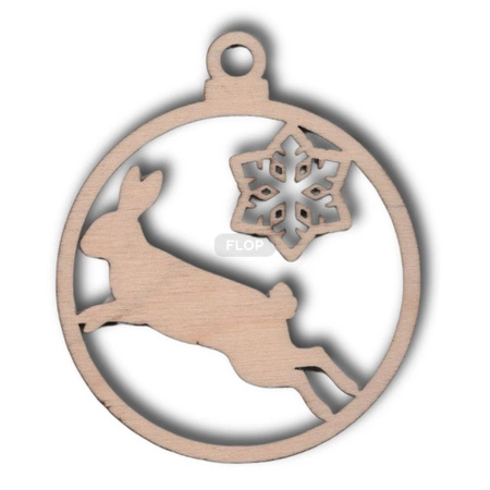 Weihnachtsanhänger mit Kaninchen – Kollektion 2025, aus Holzsperrholz